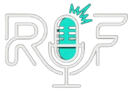 Logo Raya & Co. — ikon mikrofon dengan huruf R dan F